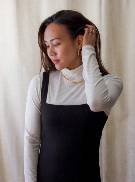 Fylde Rollneck, Rib Knit Black