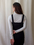 Jane Dress, back view, with the Jasmine Rollneck