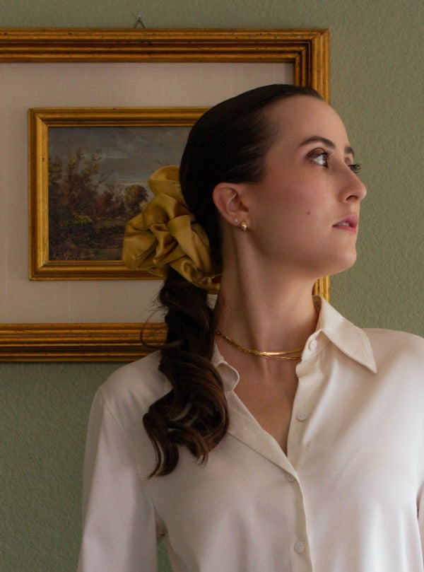Large Silk Scrunchie, Butter