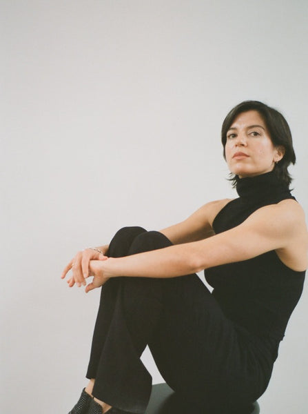 Nicolette Rollneck with the Lillian Trouser in black