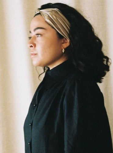 Silk Headband, bisque