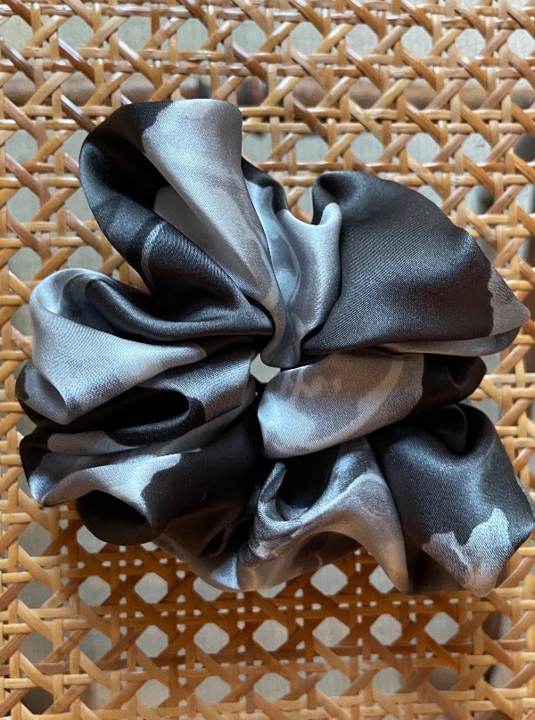 Medium Silk Scrunchie, Midnight Bloom