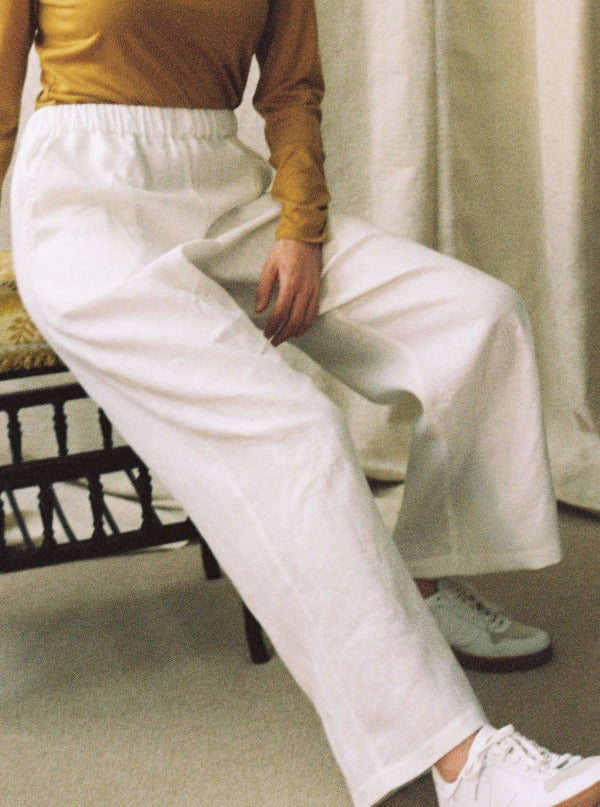 Simone Pant, Ivory Linen