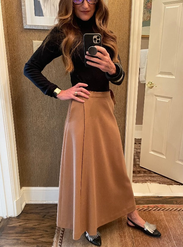 Alison Wrap Skirt, Camel