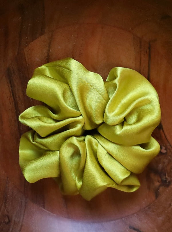 Medium Silk Scrunchie, Chartreuse