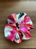 Medium Silk Scrunchie, Custom Rose Print
