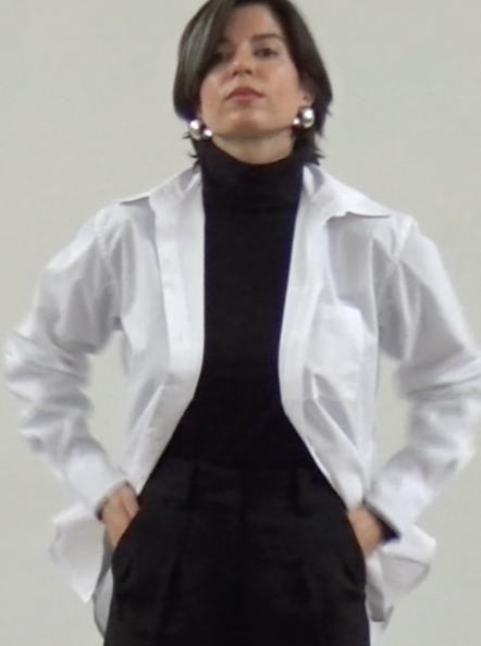 Katherine Shirt with the Nicolette Rollneck and Lillian Trouser