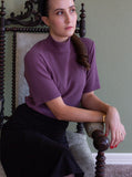 Mary's Favorite Skirt in black, with the Carla Mockneck in Amethyst
