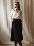 Catherine Wrap Skirt, black, with the Inez Blouse