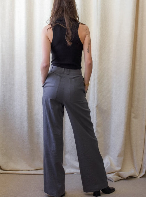 Mae Pant in Slate with the Nicolette Rollneck