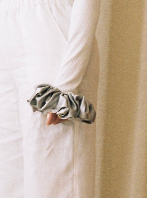 Large Silk Scrunchie, Dove