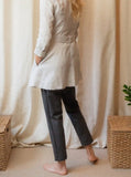 Mila Pant in Grey Stretch Knit with the Deconstructed Jacket in Dove