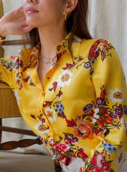 Marie Blouse in Jolie Print, close up