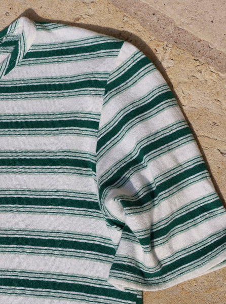 Hemp/Organic Cotton Striped Tee, close up